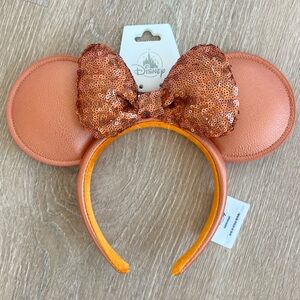 Disney Orange Sequin Minnie Mouse Ears Headband
